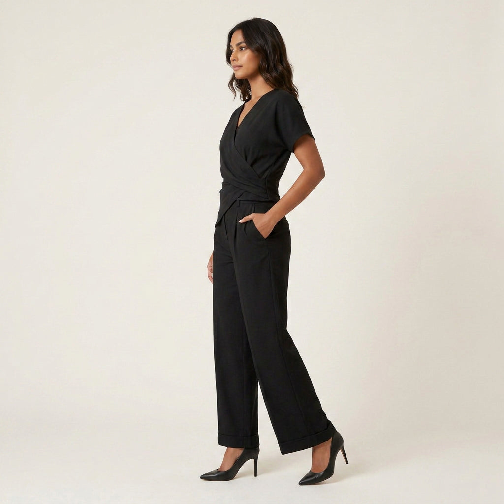 Conjunto Blusa Cruzada y Pantalón para Mujer