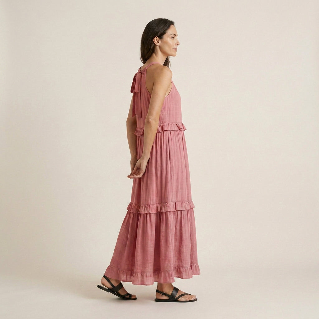Vestido Largo de Verano con Volantes para Mujer