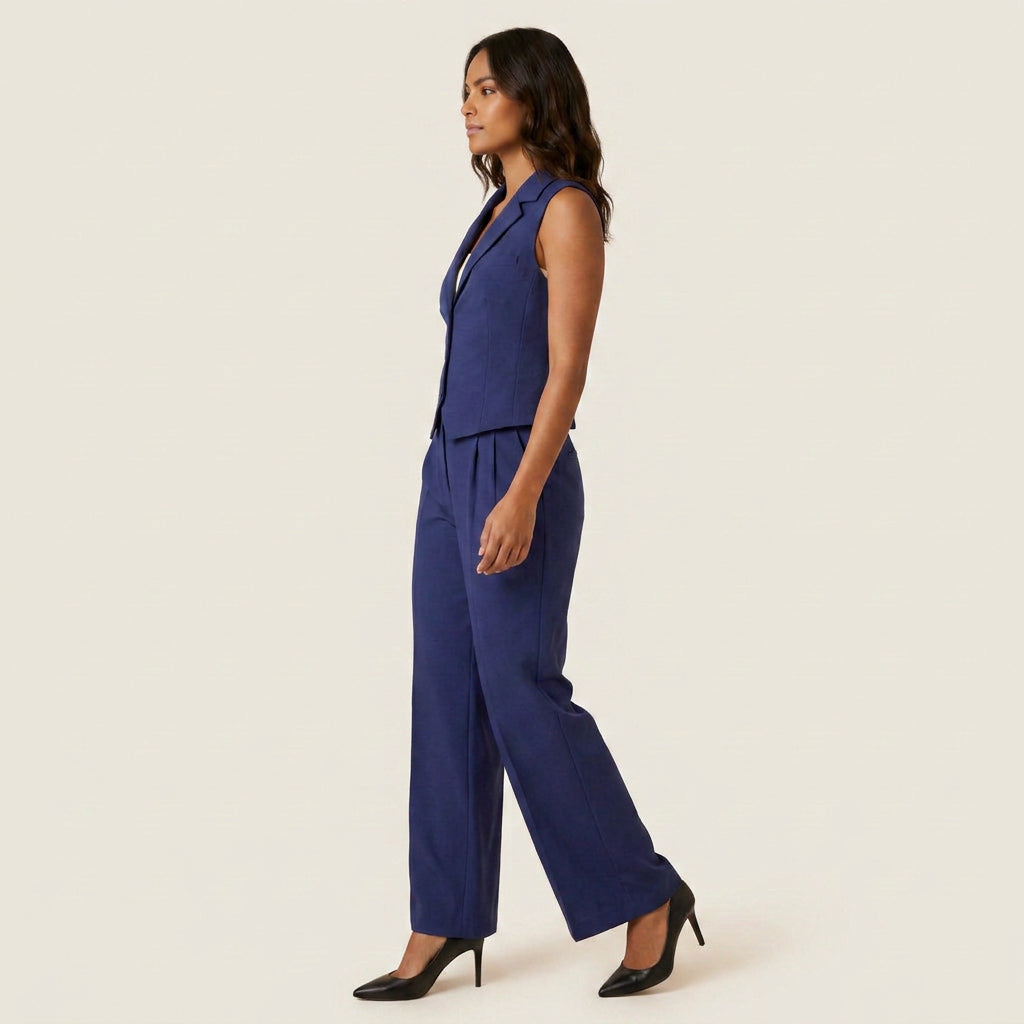 Conjunto de Chaleco y Pantalón Ancho para Mujer