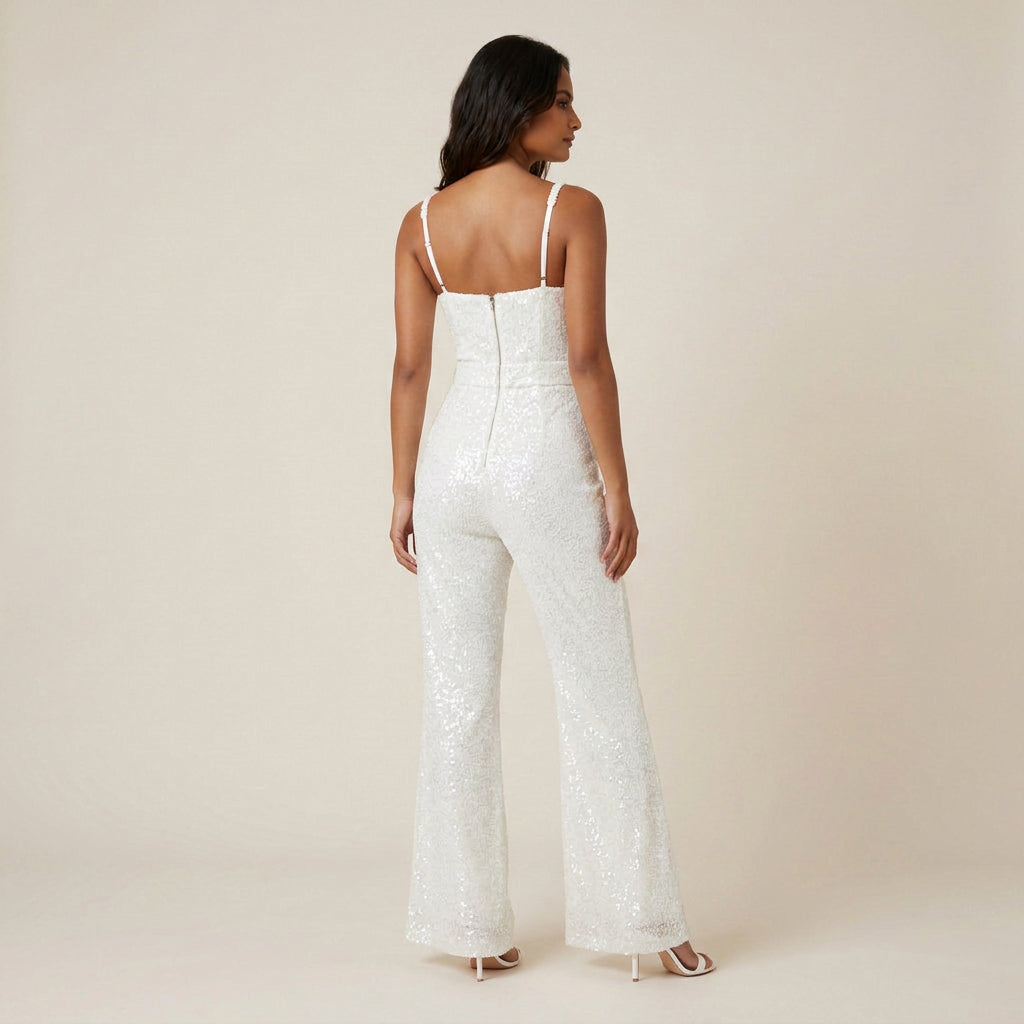 Mono Largo de Lentejuelas con Cuerpo Corsetero para Mujer