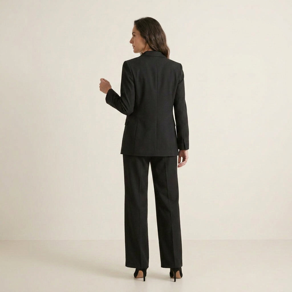 Conjunto Blazer Botón Pantalón Recto para Mujer