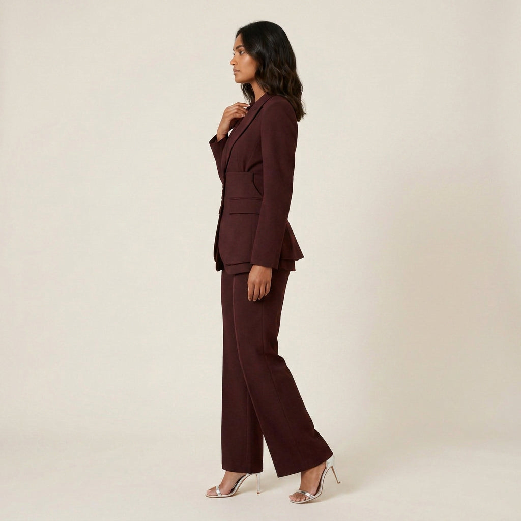 Conjunto de Americana Entallada y Pantalón de Vestir para Mujer