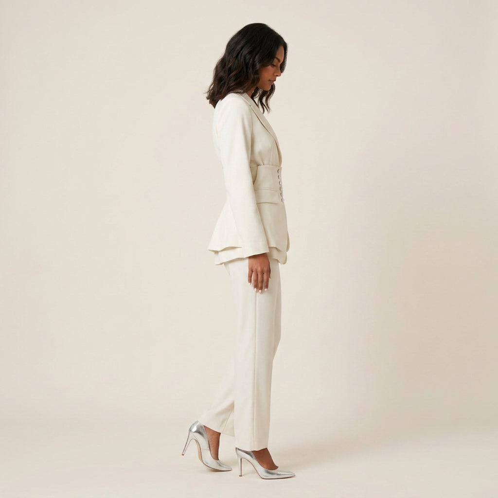 Conjunto de Americana Entallada y Pantalón de Vestir para Mujer
