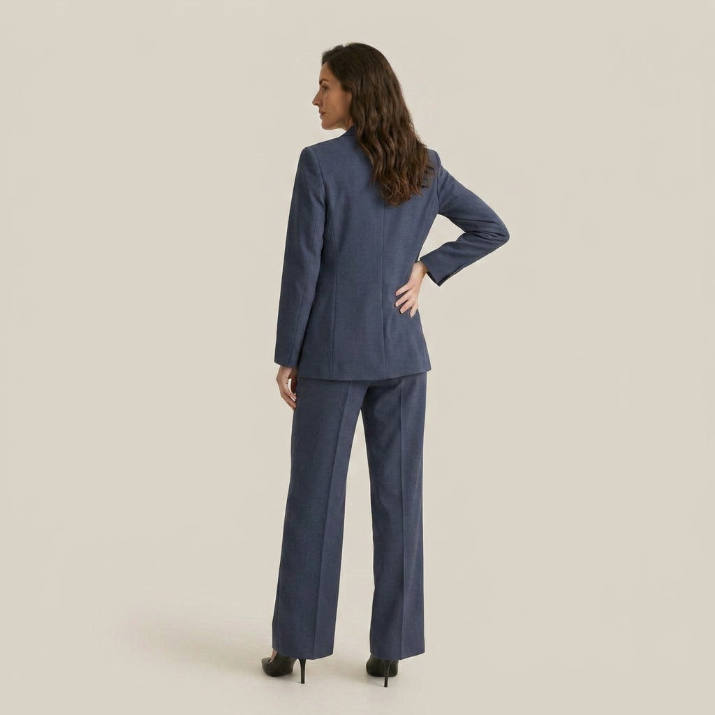 Conjunto Blazer Botón Pantalón Recto para Mujer