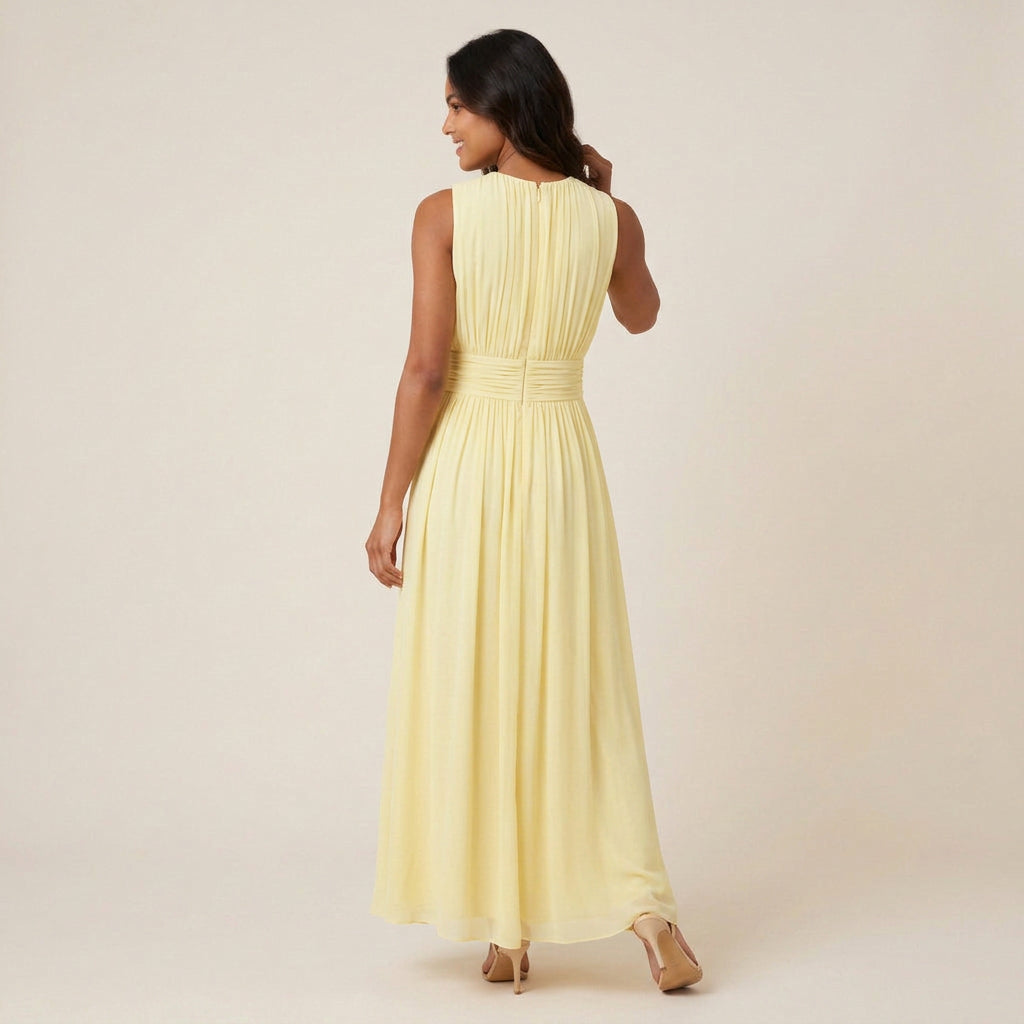 Vestido Largo Efecto Gasa sin Mangas para Mujer