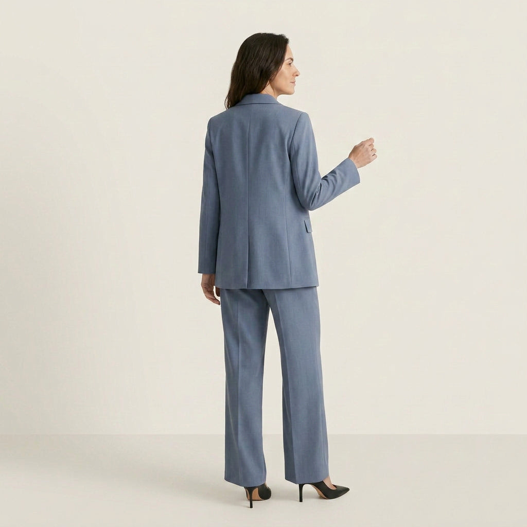Conjunto Blazer Botón Pantalón Recto para Mujer