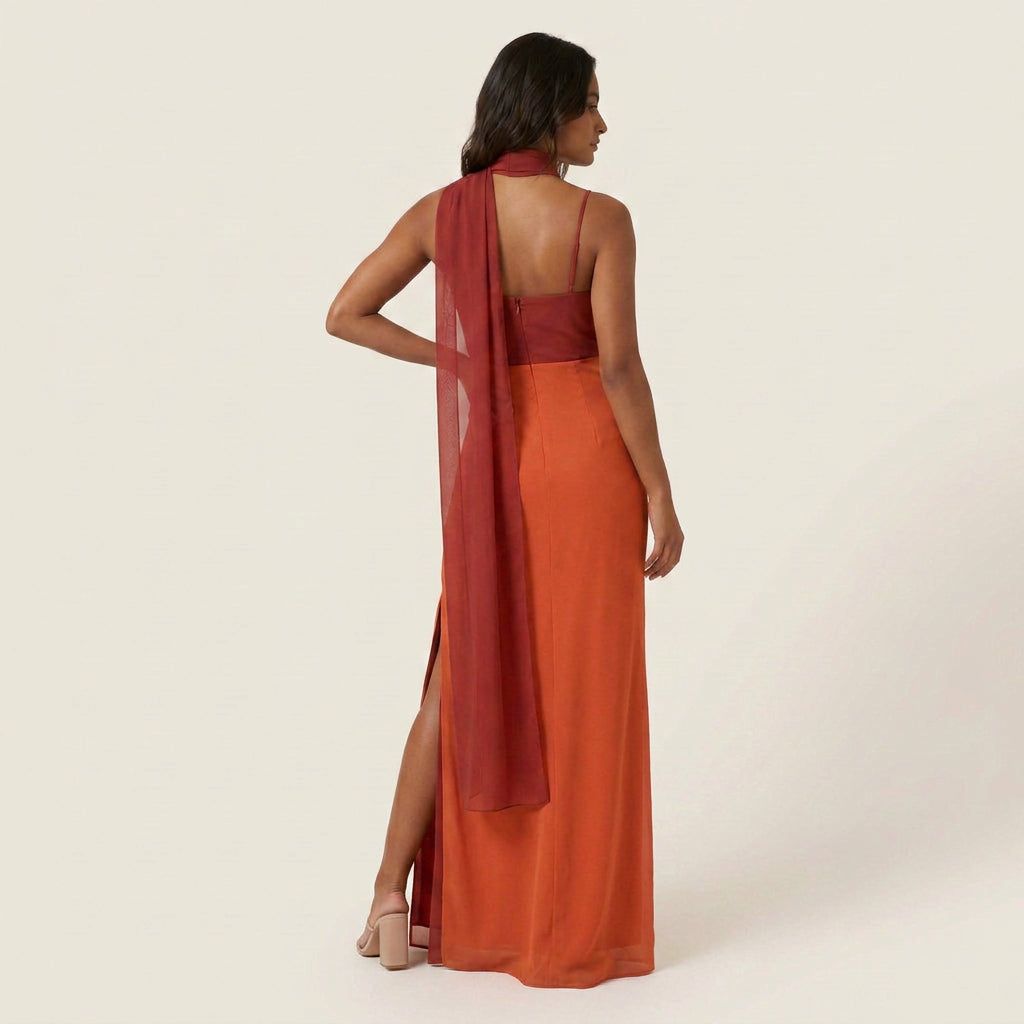 Vestido Midi de Bustier con Stola para Mujer