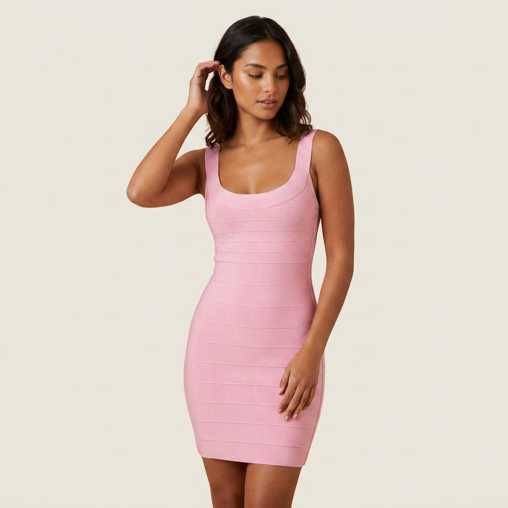 Vestido de Fiesta Corto Efecto Vendaje Ajustado para Mujer
