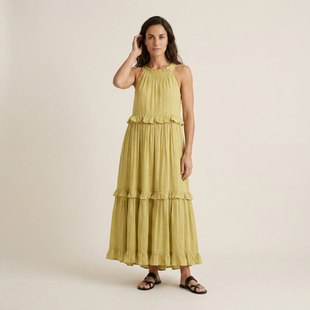 Vestido Largo de Verano con Volantes para Mujer
