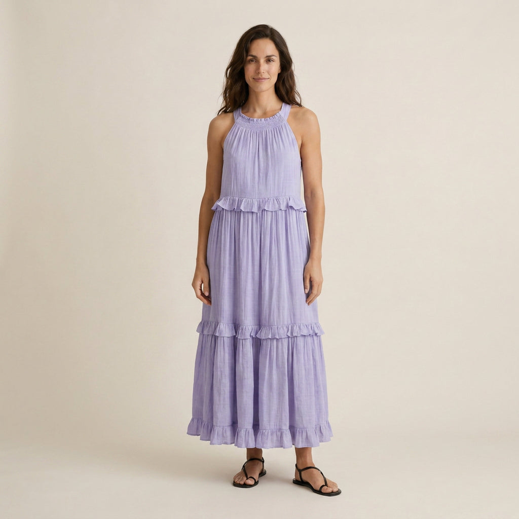 Vestido Largo de Verano con Volantes para Mujer
