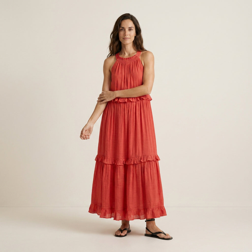Vestido Largo de Verano con Volantes para Mujer