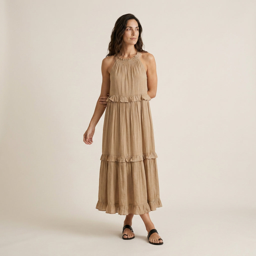 Vestido Largo de Verano con Volantes para Mujer