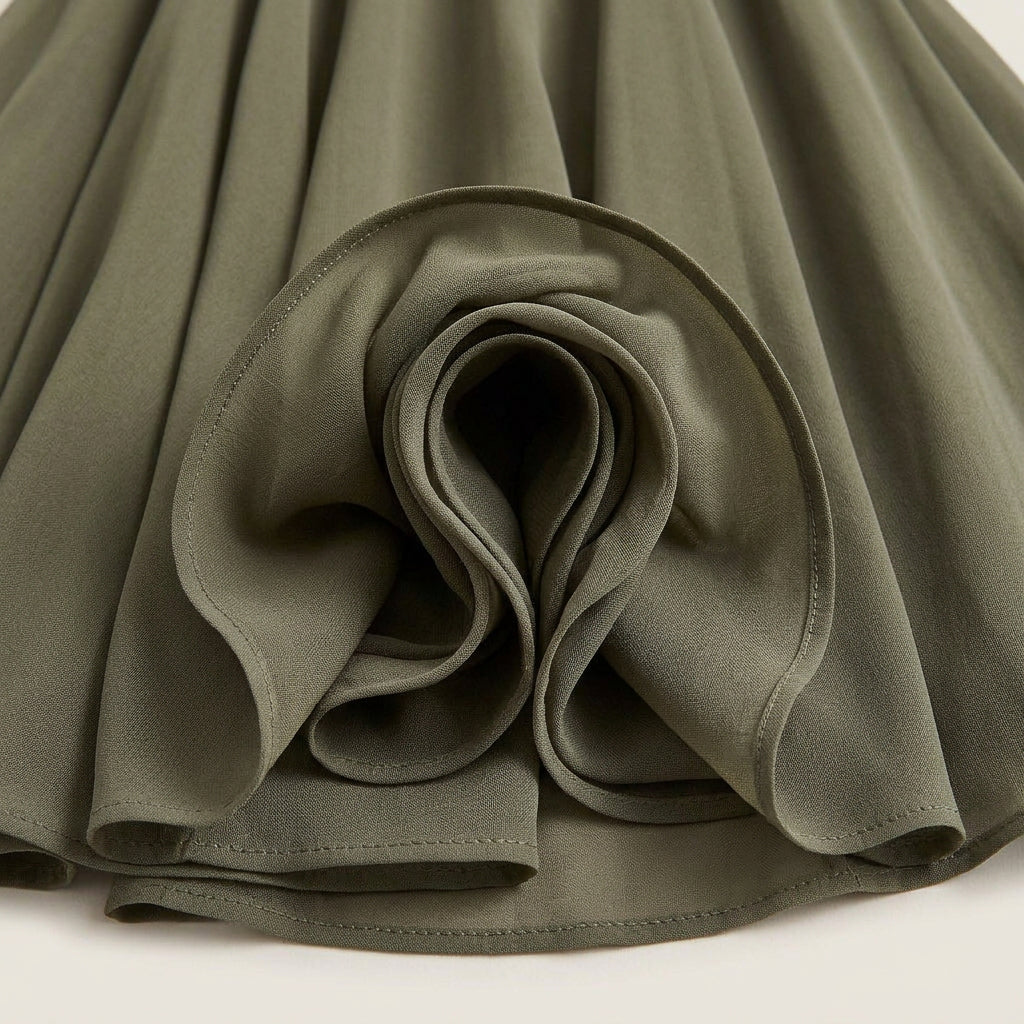 Vestido Midi Efecto Gasa un Solo Hombro para Mujer
