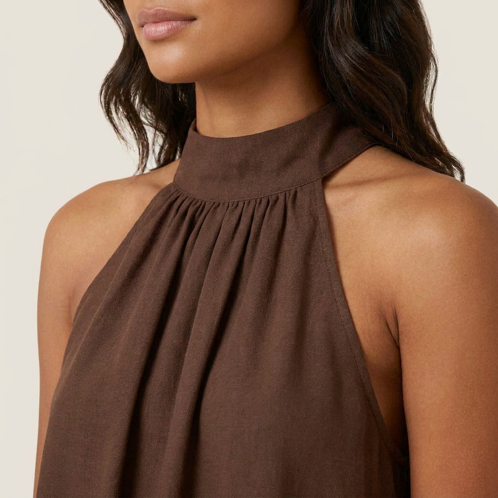 Mono Corto de Verano con Cuello Halter para Mujer