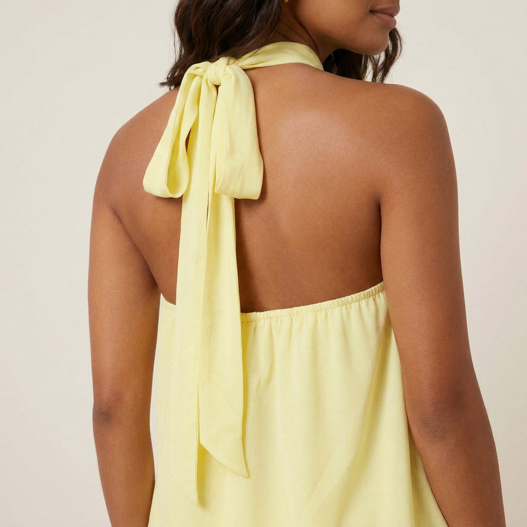 Mono Corto de Verano con Cuello Halter para Mujer