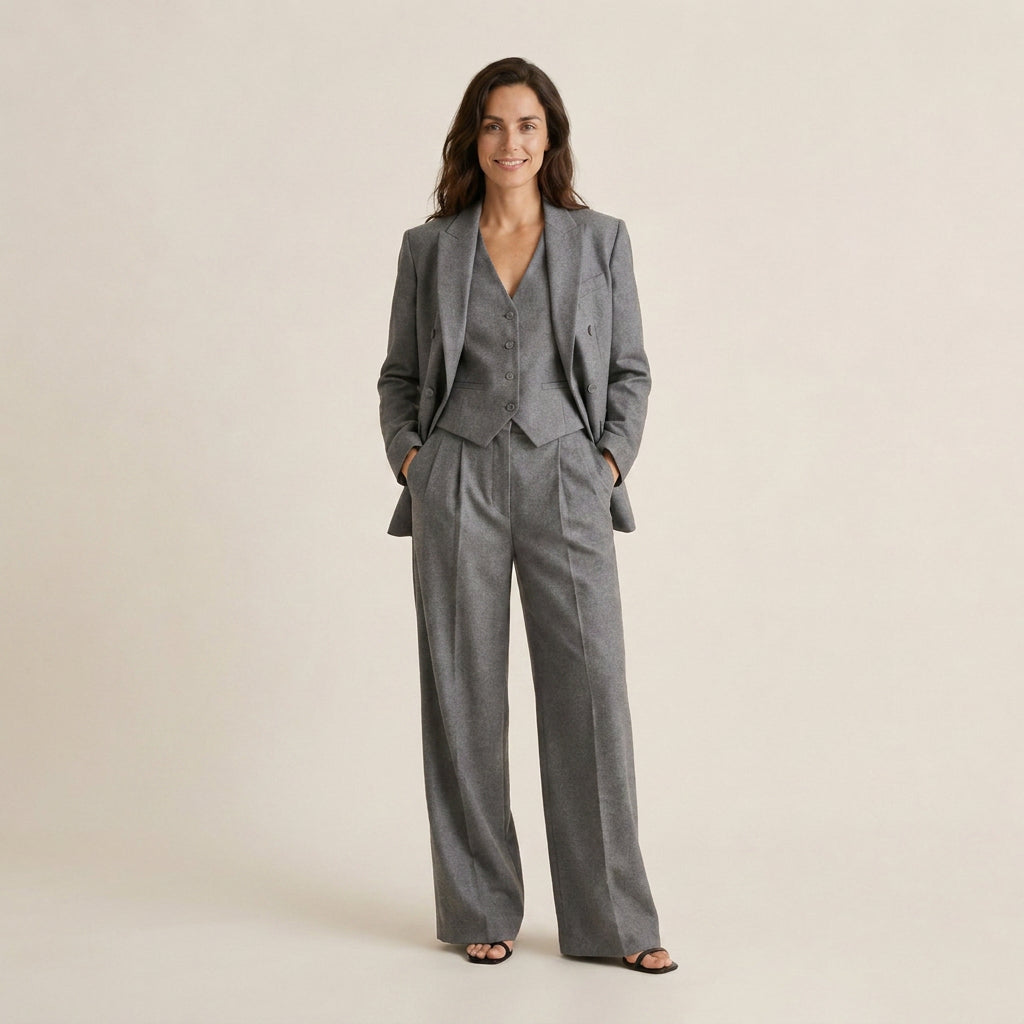 Traje Tres Piezas Americana Chaleco y Pantalón para Mujer