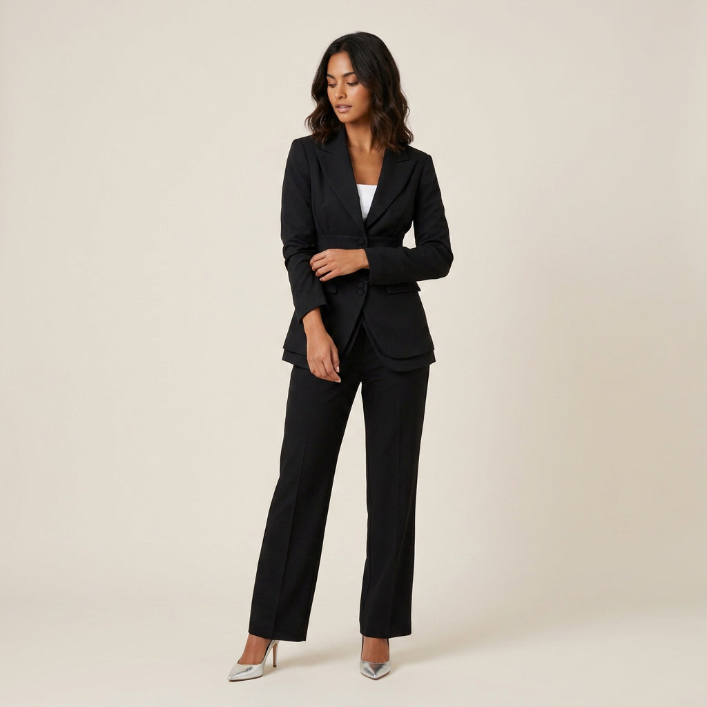 Conjunto de Americana Entallada y Pantalón de Vestir para Mujer