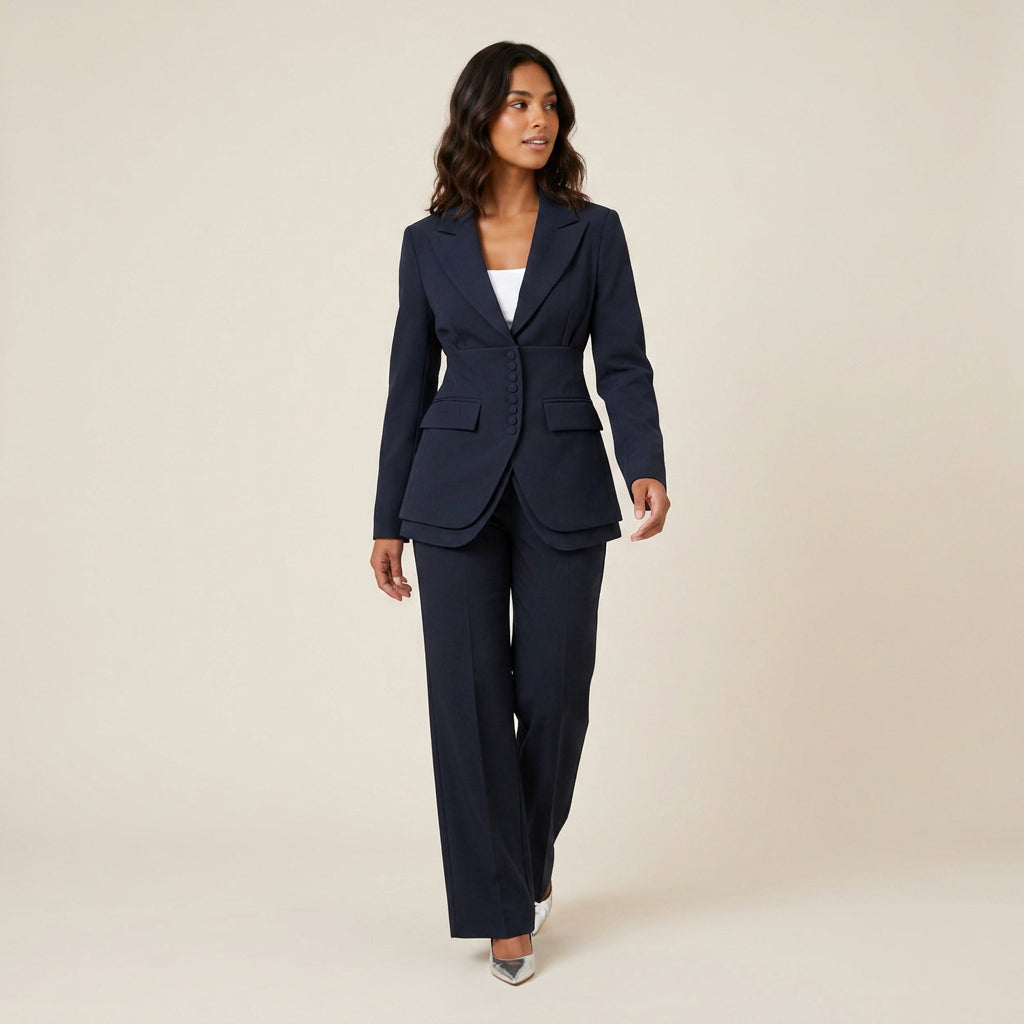 Conjunto de Americana Entallada y Pantalón de Vestir para Mujer