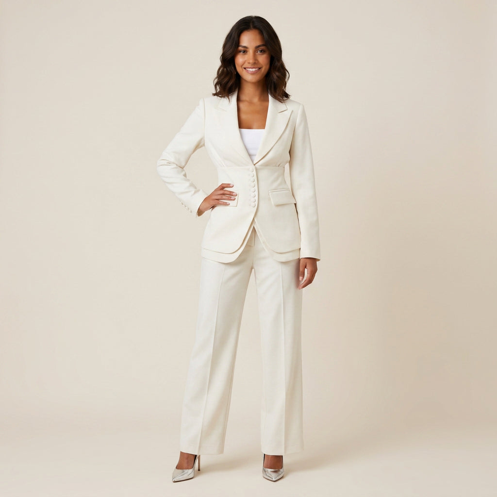 Conjunto de Americana Entallada y Pantalón de Vestir para Mujer