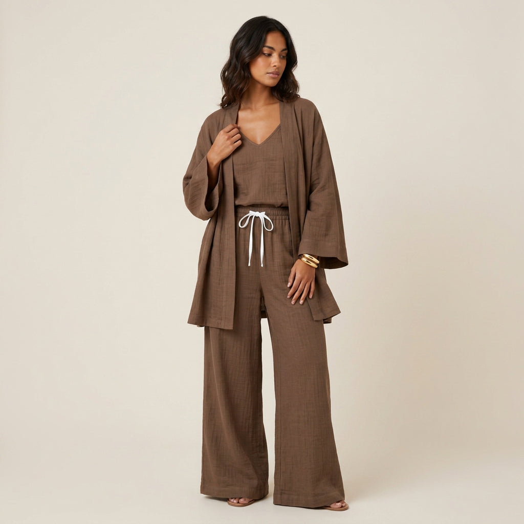 Conjunto Kimono, Top y Pantalón para Mujer