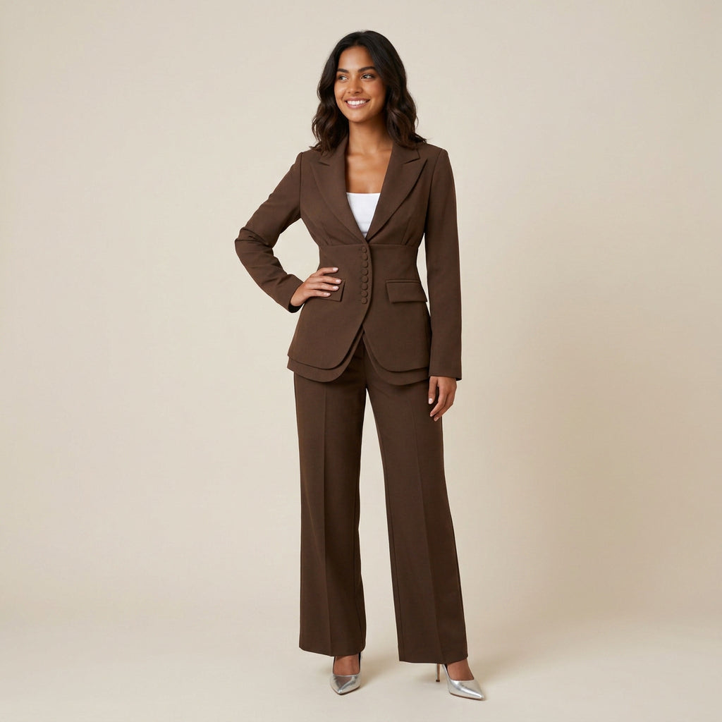 Conjunto de Americana Entallada y Pantalón de Vestir para Mujer