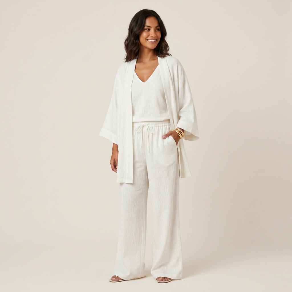 Conjunto Kimono, Top y Pantalón para Mujer