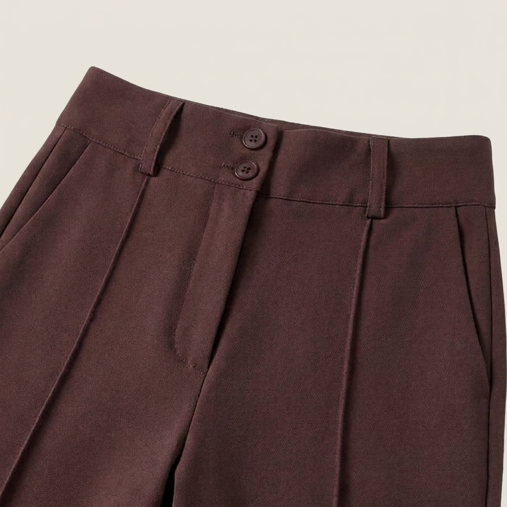 Conjunto Top Crop Cuello Alto Pantalón Recto para Mujer