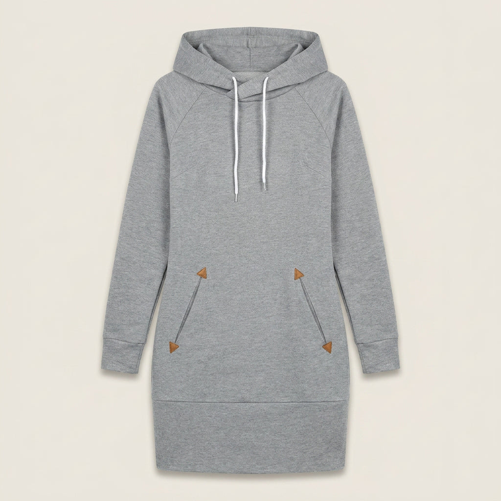 Vestido Sudadera con Capucha y Bolsillo Canguro para Mujer