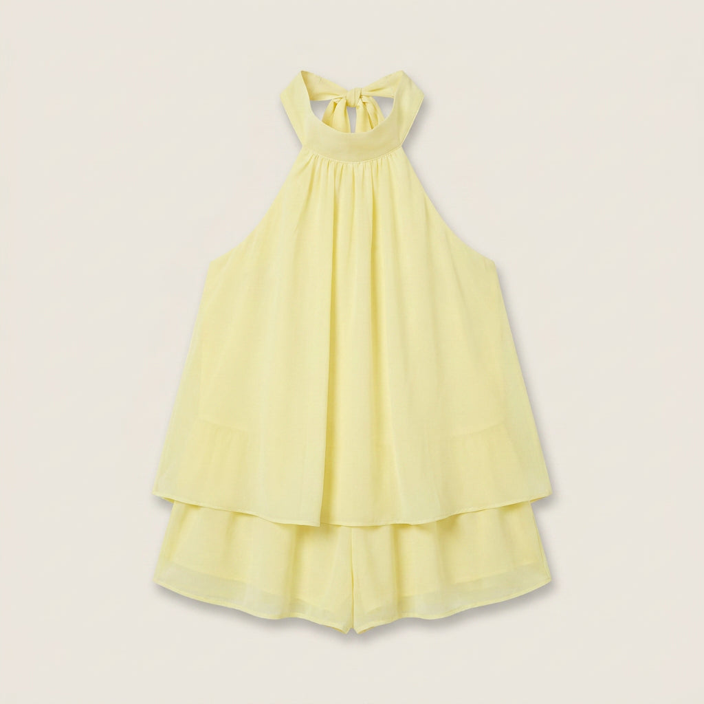 Mono Corto de Verano con Cuello Halter para Mujer