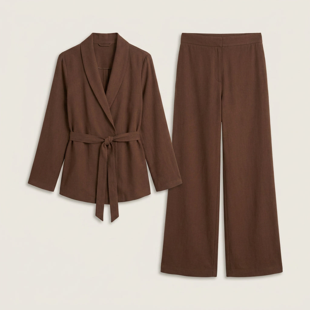 Conjunto Americana y Pantalón Ancho para Mujer