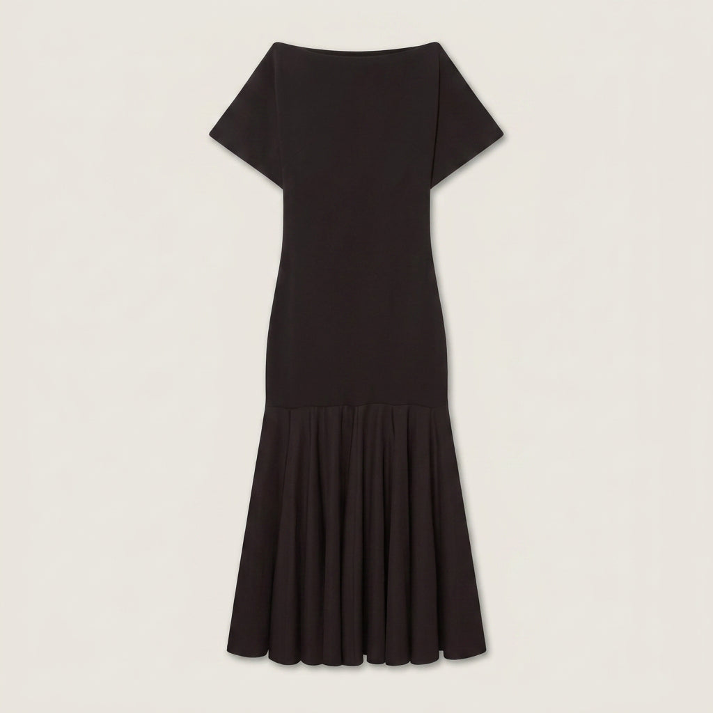 Vestido Midi de Cóctel con Falda de Vuelo para Mujer
