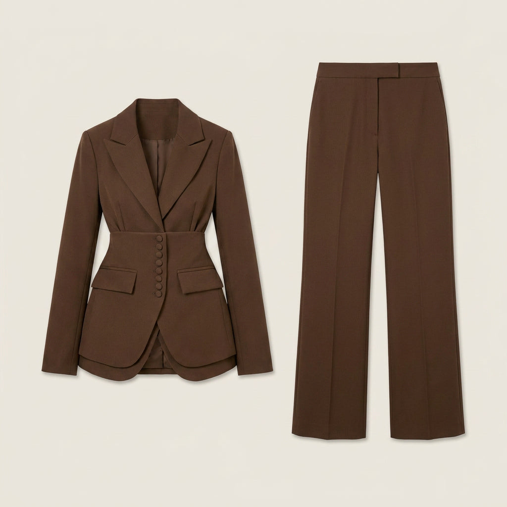 Conjunto de Americana Entallada y Pantalón de Vestir para Mujer