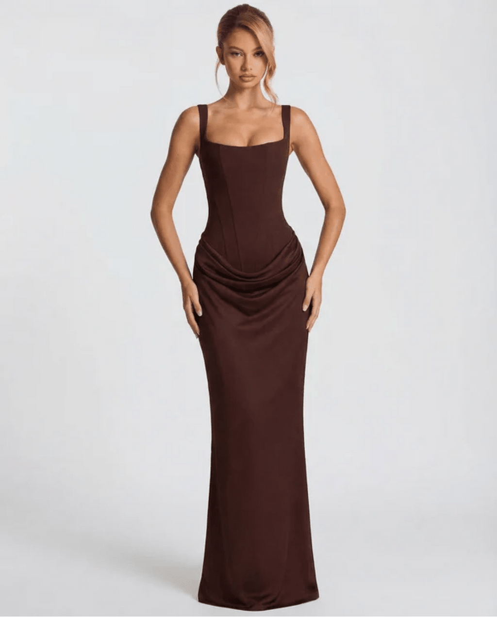 MARIETTA | VESTIDO LARGO RELOJ DE ARENA - Nhaura