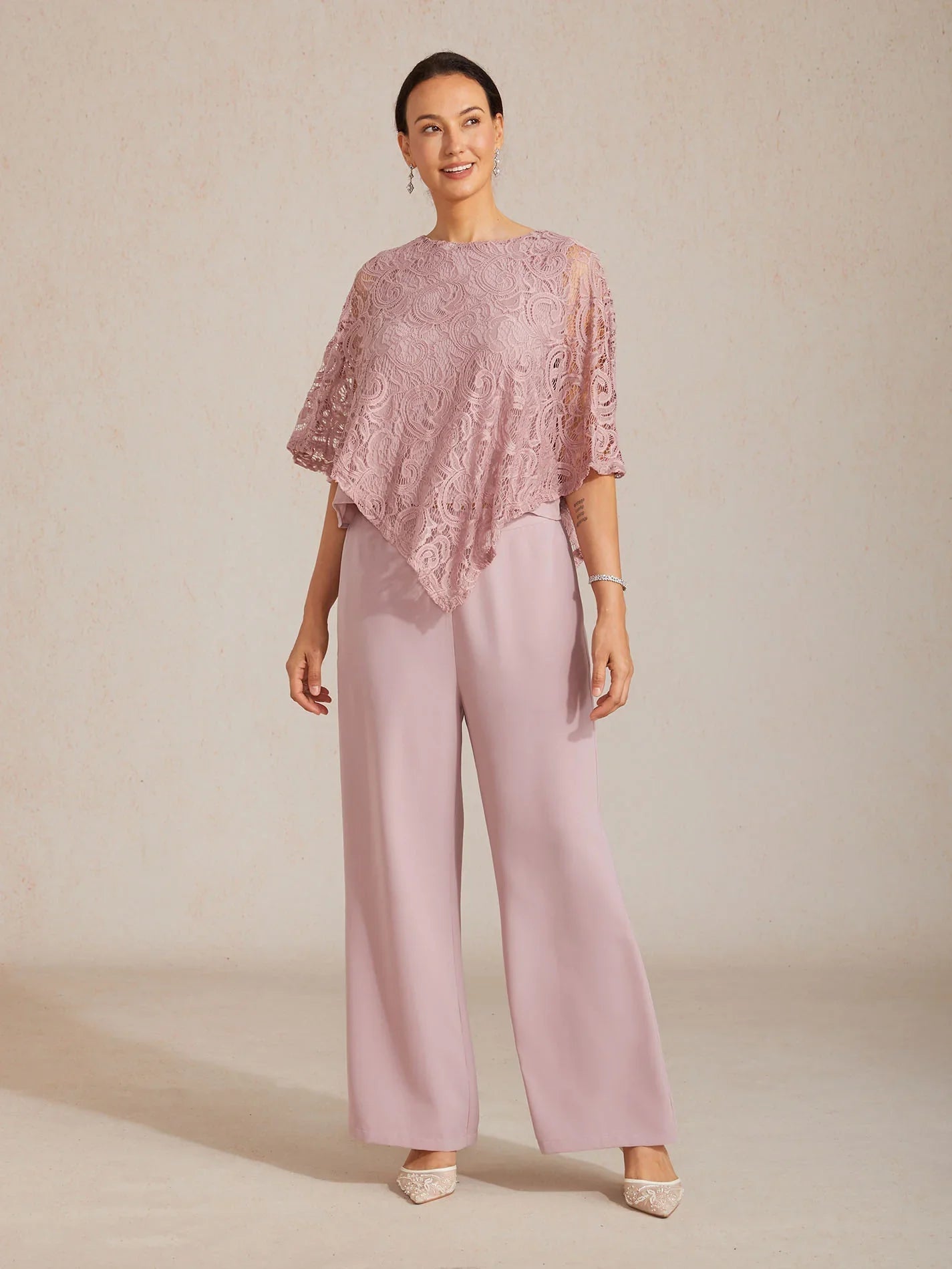 Pantalón ancho de tiro medio con cintura elástica y bolsillos - Nhaura