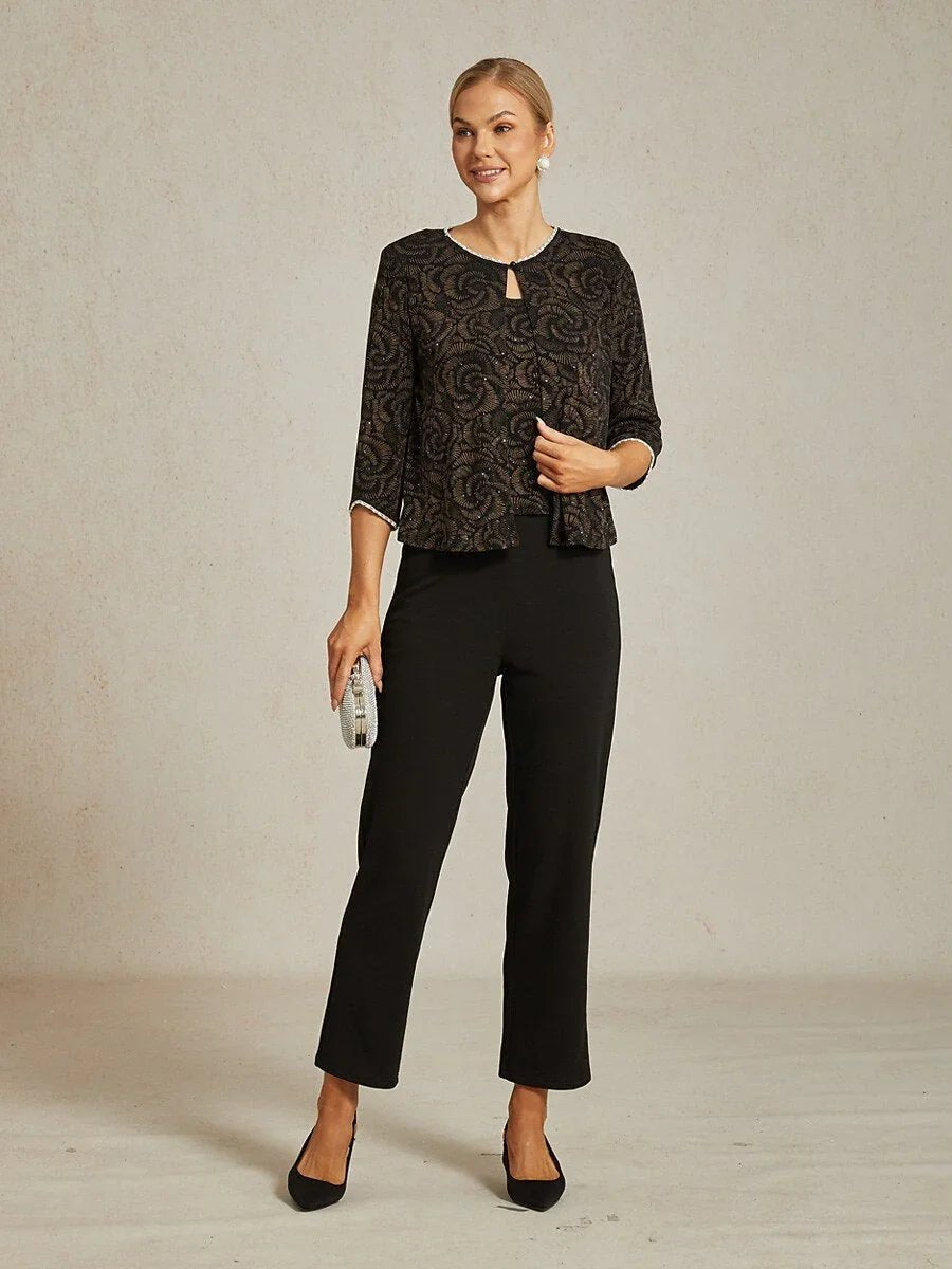 Pantalón negro de pierna estrecha con cintura elástica y bolsillos laterales - Nhaura