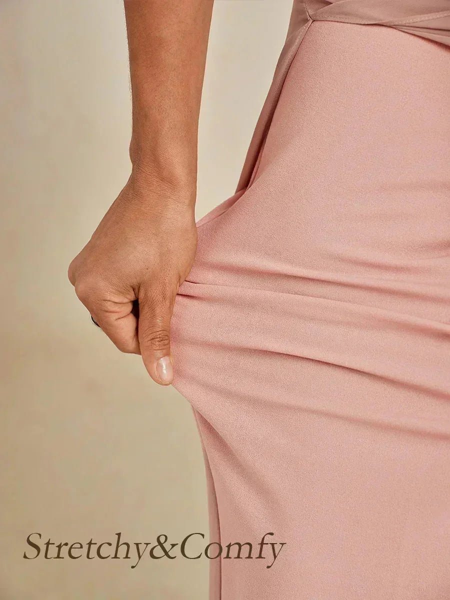 Pantalón recto de encaje con sobrecapa de gasa abierta - Nhaura