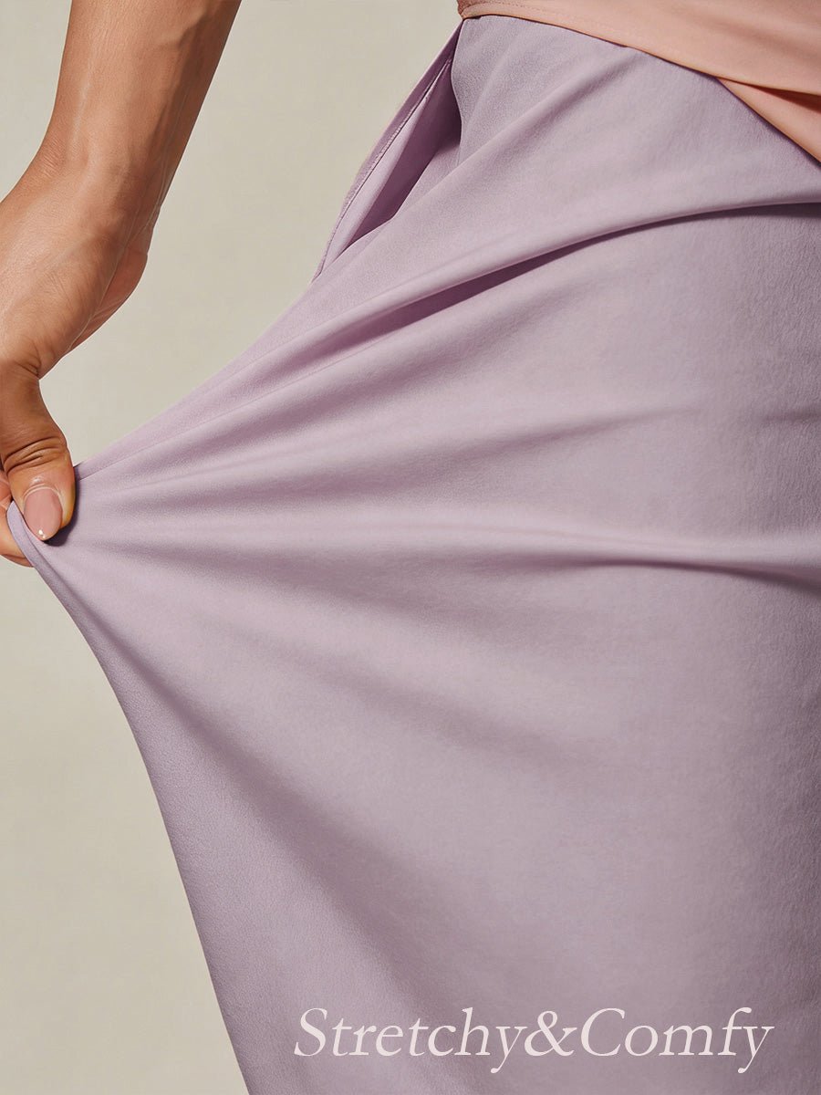 Pantalón recto de largo cropped con sobrecapa de gasa abierta - Nhaura