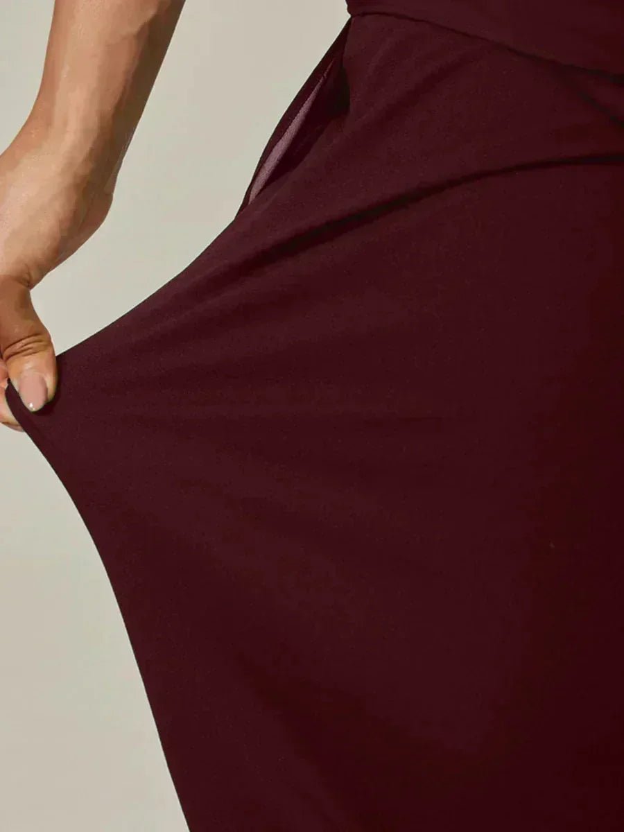 Pantalón recto de largo cropped con sobrecapa de gasa abierta - Nhaura