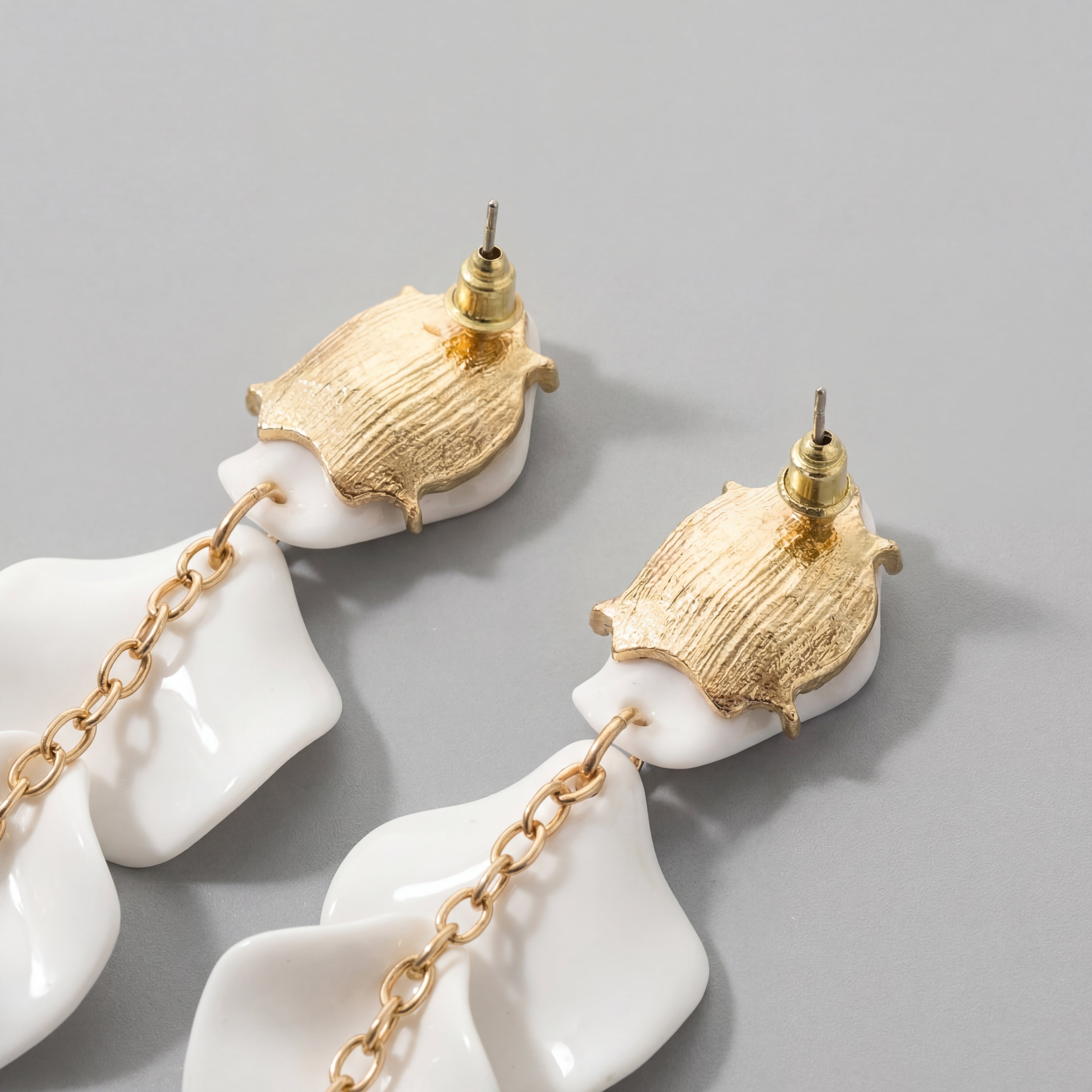 Pendientes de Gotas con Pétalos de Orquídea