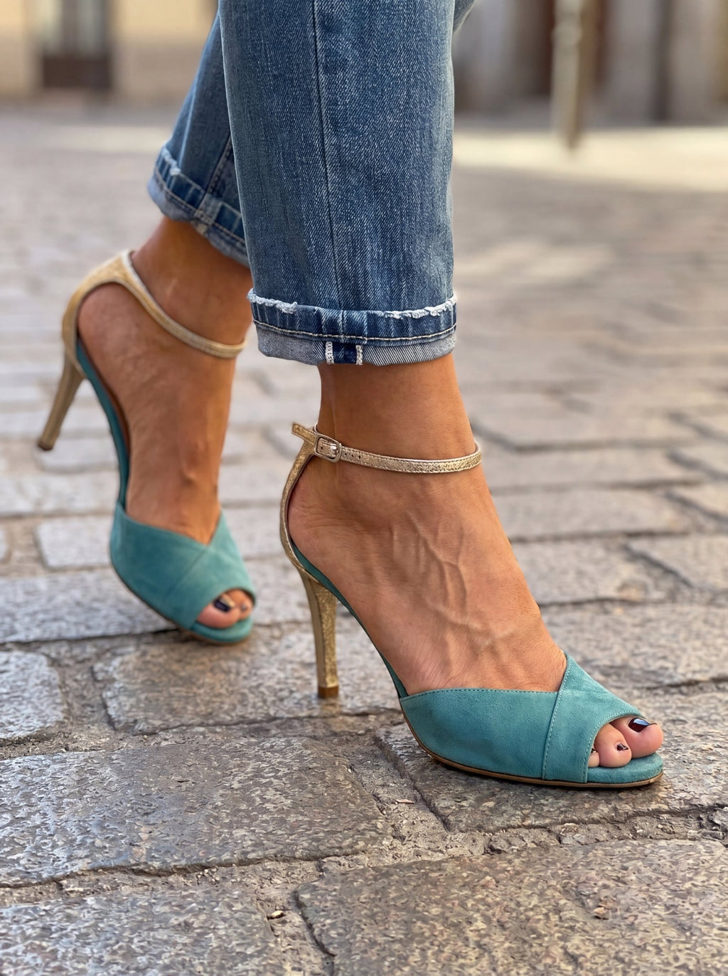 REINA™ | TACONES CHIC VERDE AGUA - Nhaura