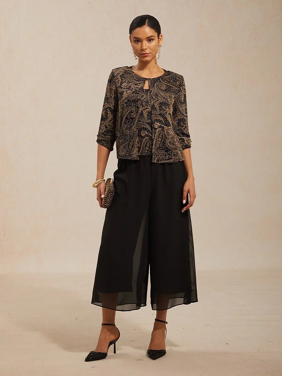 Top de punto paisley con sutil detalle de lentejuelas - Nhaura