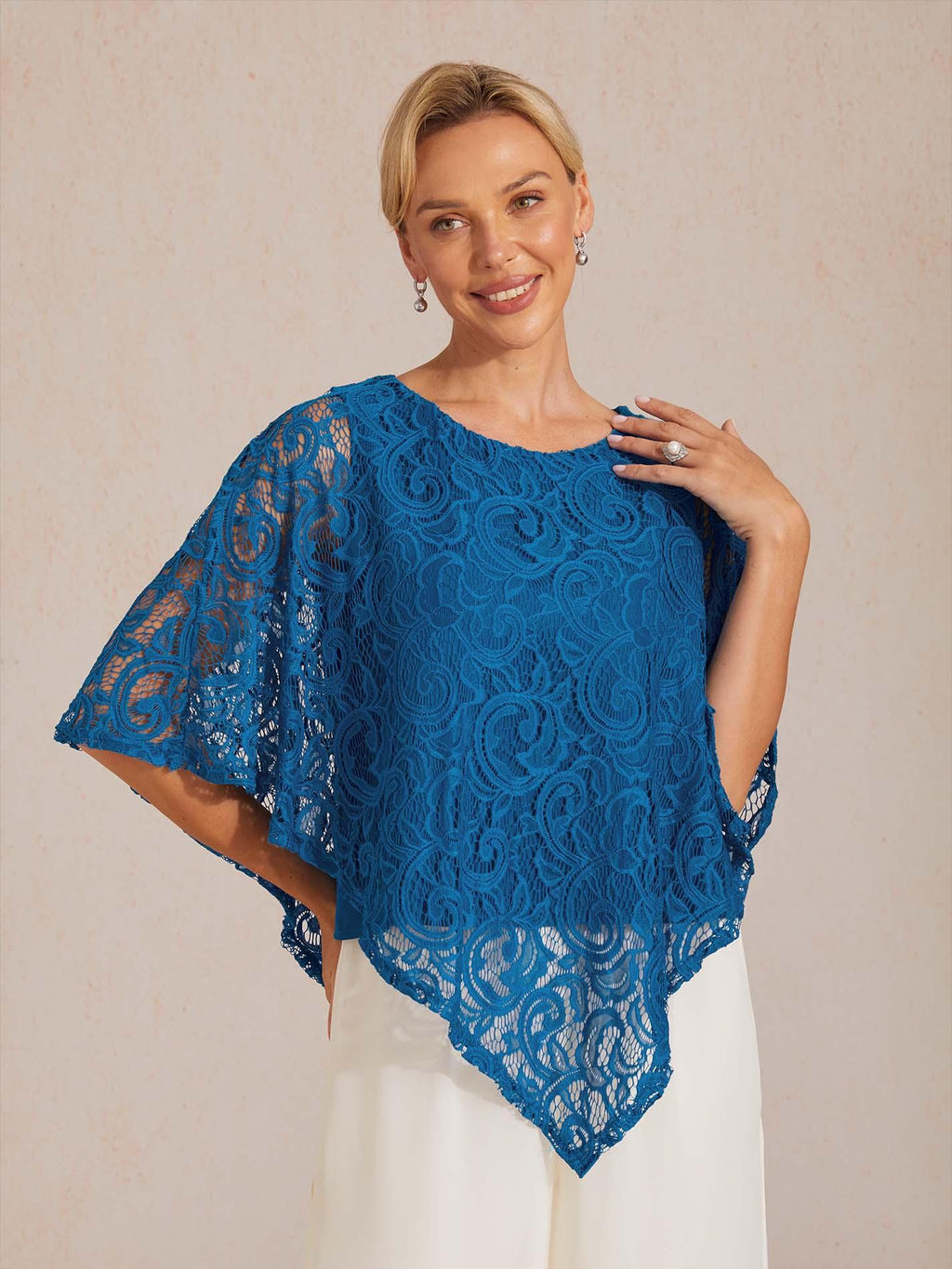 Top elegante de encaje con manga murciélago - Nhaura
