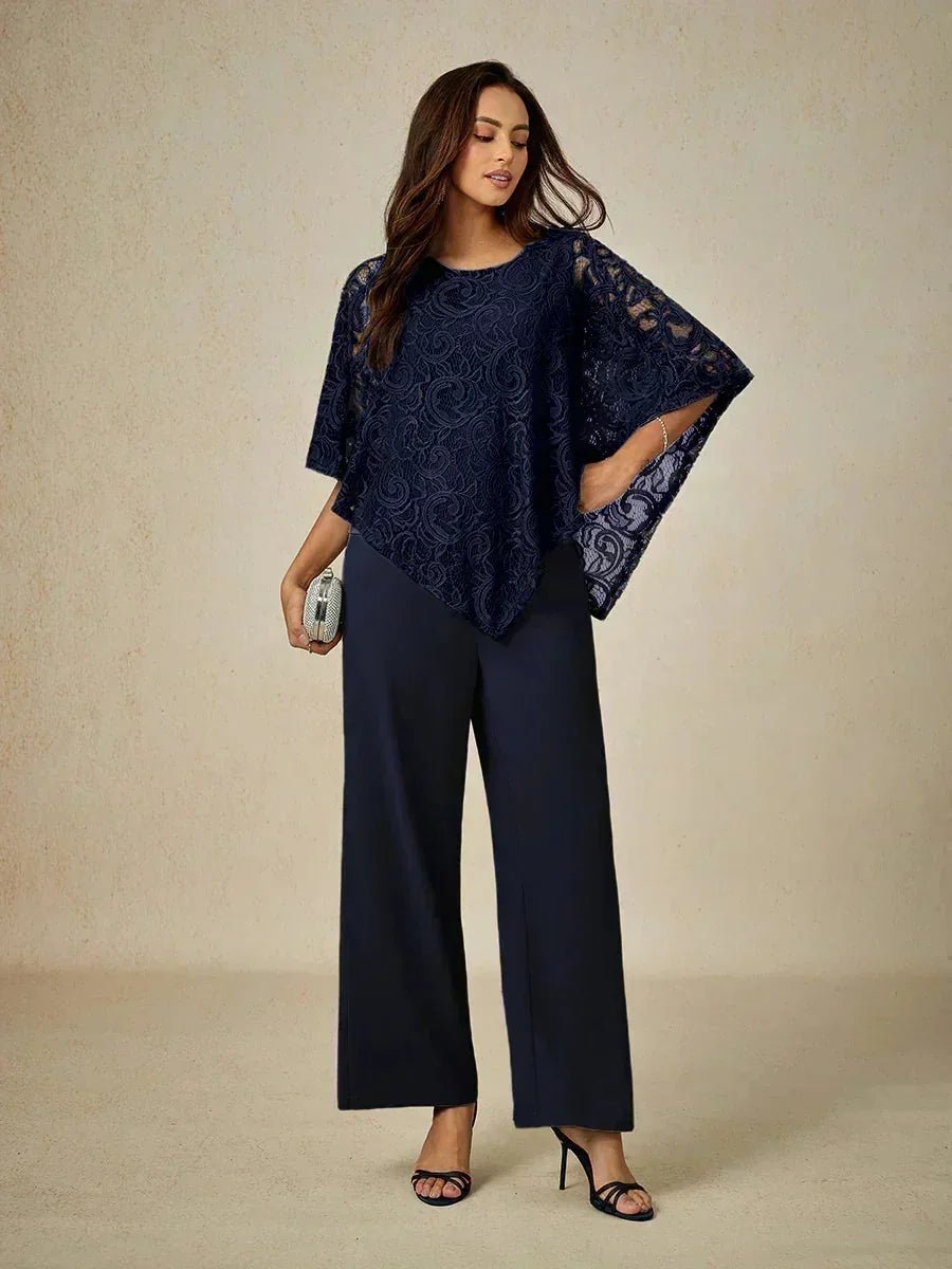 Top elegante de encaje con manga murciélago - Nhaura
