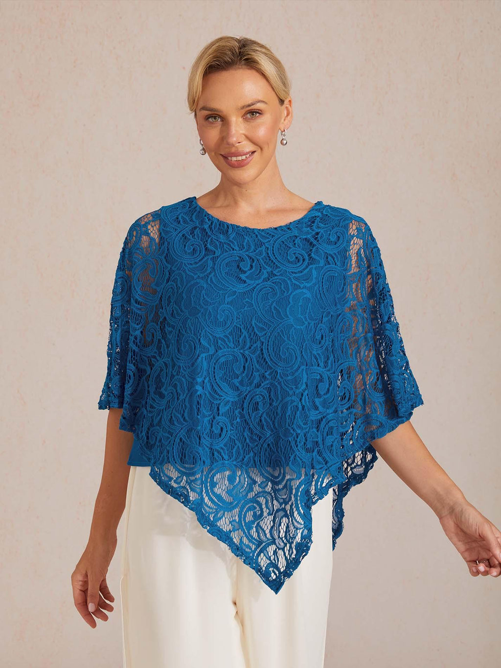 Top elegante de encaje con manga murciélago - Nhaura