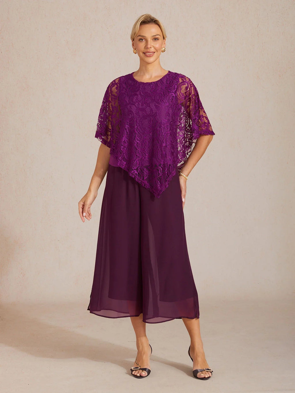 Top elegante de encaje con manga murciélago - Nhaura