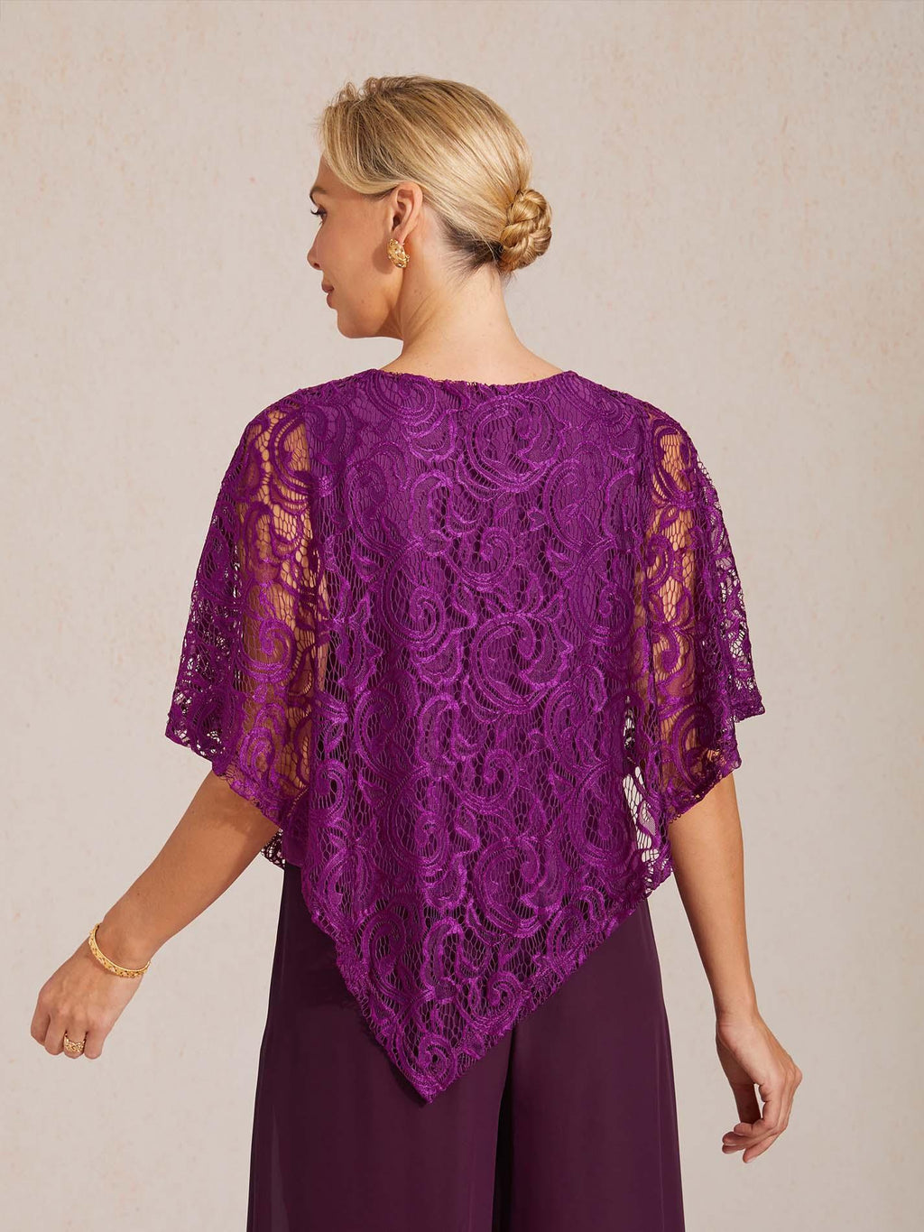 Top elegante de encaje con manga murciélago - Nhaura