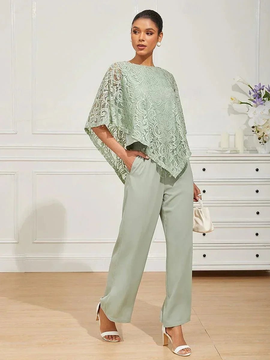 Top elegante de encaje con manga murciélago - Nhaura