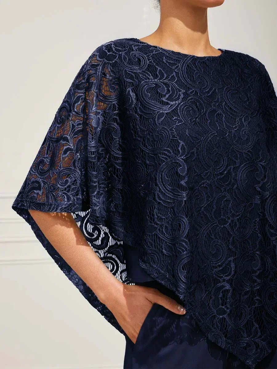 Top elegante de encaje con manga murciélago - Nhaura