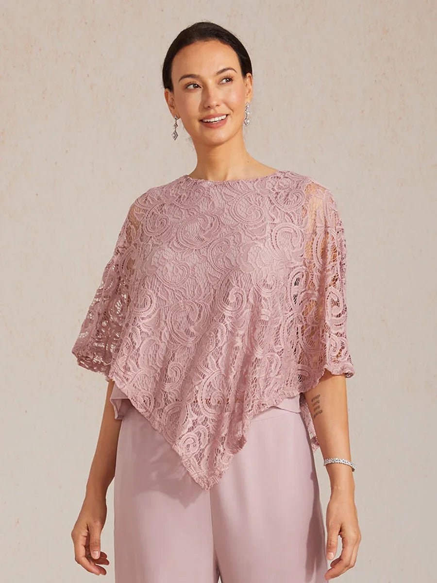 Top elegante de encaje con manga murciélago - Nhaura
