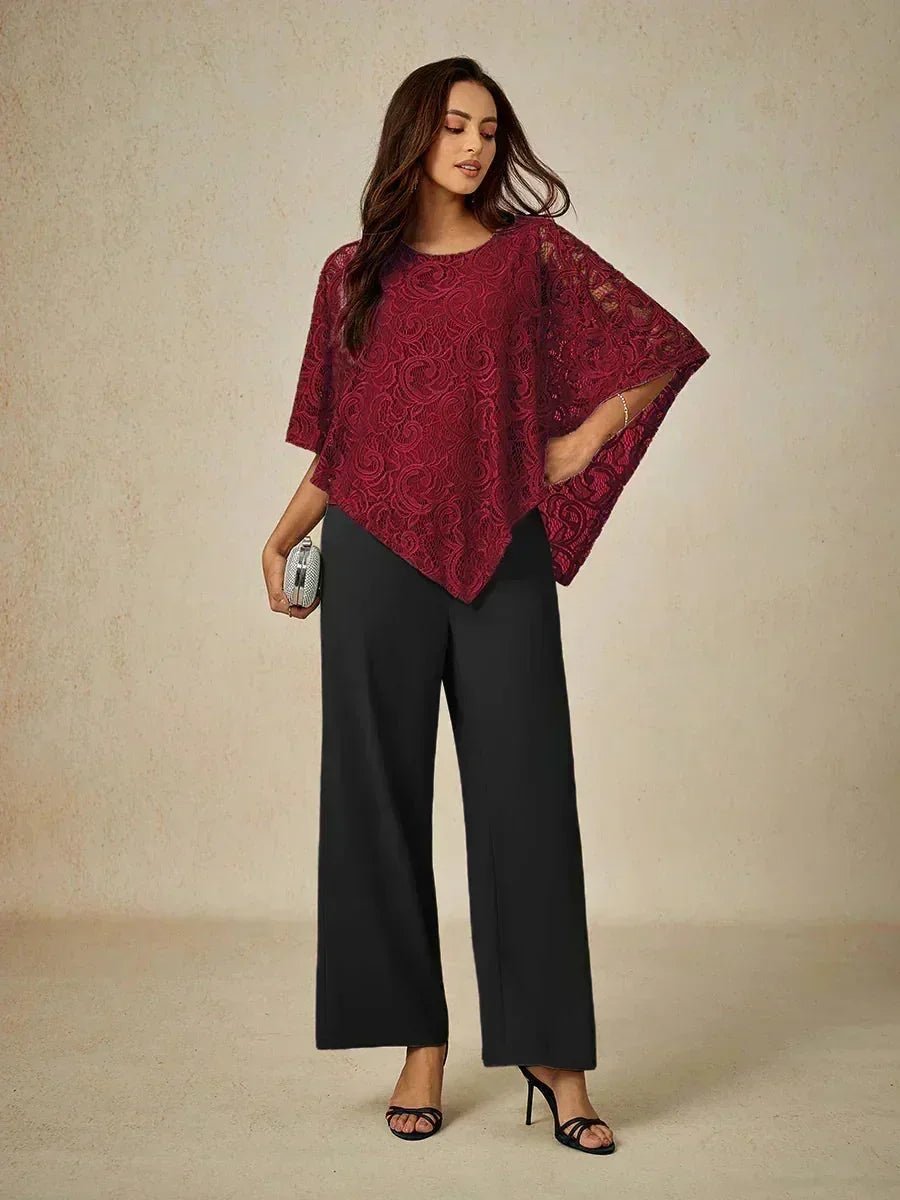 Top elegante de encaje con manga murciélago - Nhaura